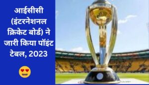 Icc (International cricket board ) issued point table, 2023