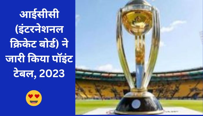 Icc (International cricket board ) issued point table, 2023