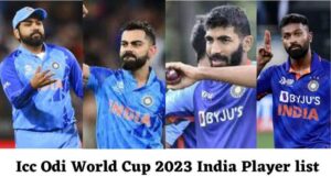  Icc Odi World Cup 2023 India Player list