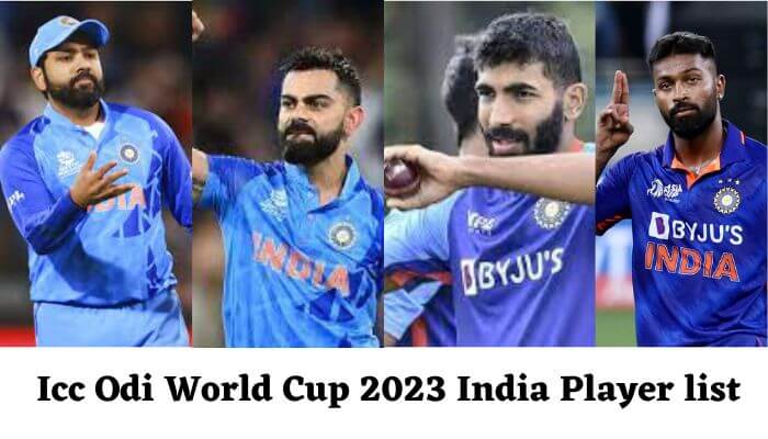 Icc Odi World Cup 2023 India Player list